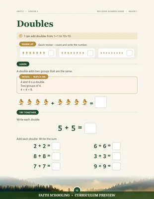 Doubles as an addition strategy