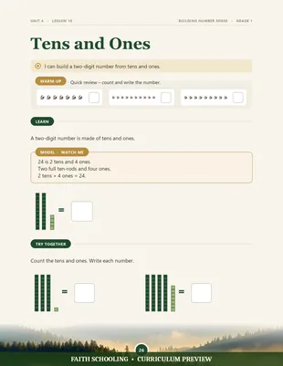 Tens and ones with place-value models
