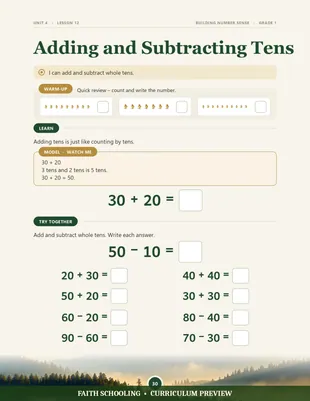 Adding and subtracting tens