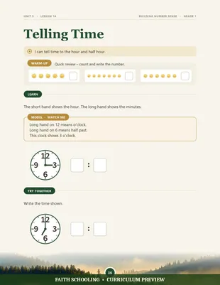 Telling time with analog clocks
