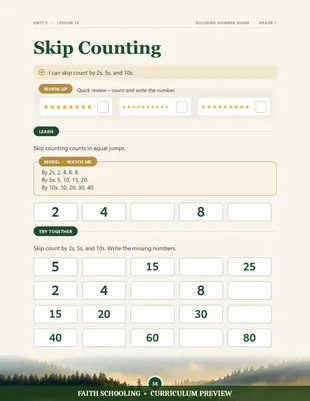 Skip-counting patterns