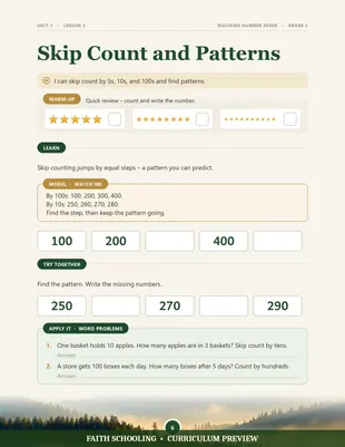 Skip-counting and number patterns