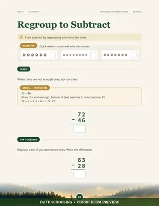 Regrouping to subtract