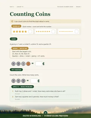 Counting coins and finding value