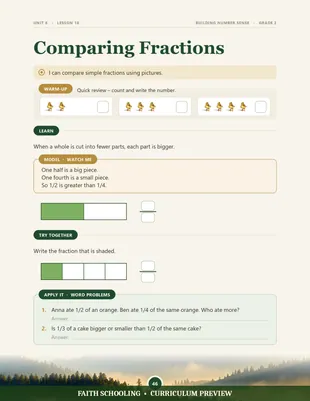 Comparing fractions