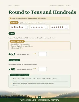 Rounding to tens and hundreds
