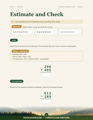 Estimating and checking subtraction