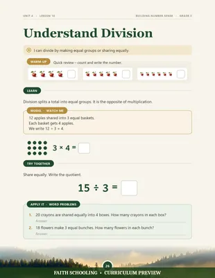 Understanding division with equal groups