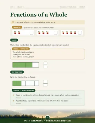 Fractions of a whole