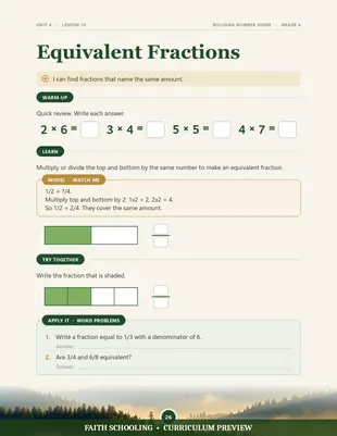 Equivalent fractions