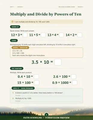 Multiplying and dividing powers of ten
