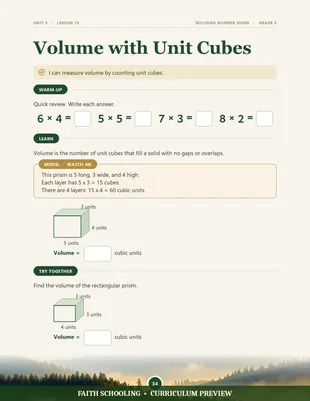 Volume with unit cubes