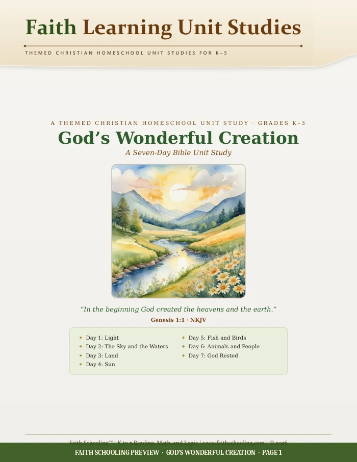 God’s Wonderful Creation printable collection cover