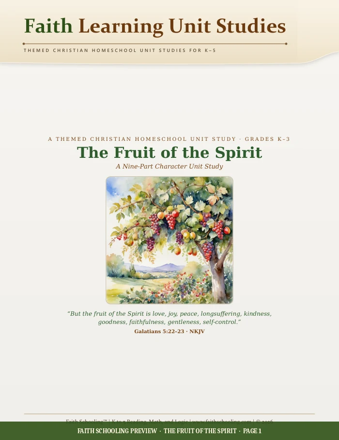 The Fruit of the Spirit printable collection cover