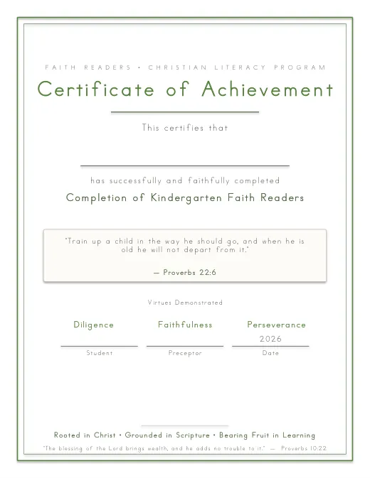 Family Guides & Milestones protected curriculum sample: Completion Certificate - Kindergarten