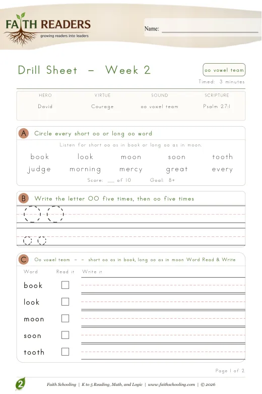 Skill Drills protected curriculum sample: Skill Drill - Grade 2 Week 2