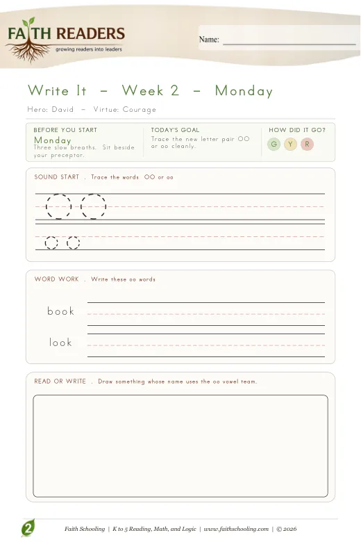 Scribe & Writing Work protected curriculum sample: Scribe Writing - Grade 2 Week 2