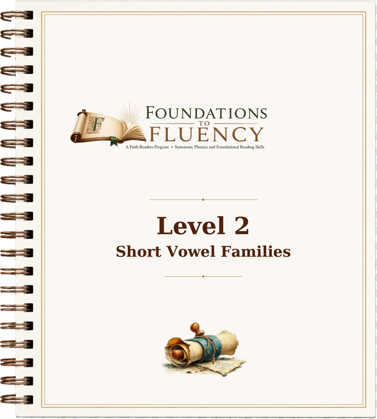 Level 2 — Short Vowel Families workbook cover