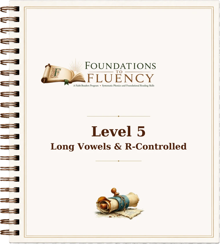 Level 5 — Long Vowels & R-Controlled workbook cover