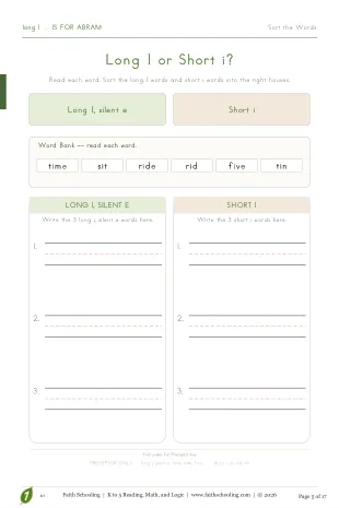 Q1 · Long-vowel word sort