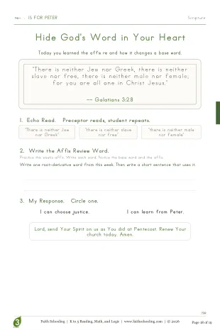 Q3 · Scripture, affix, and response