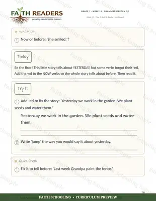 Fix the story: add the missing -ed (Week 11)