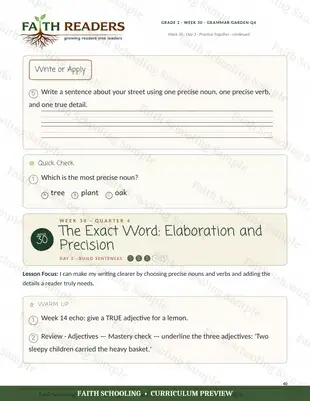 The exact word: precise nouns and verbs (Week 30)