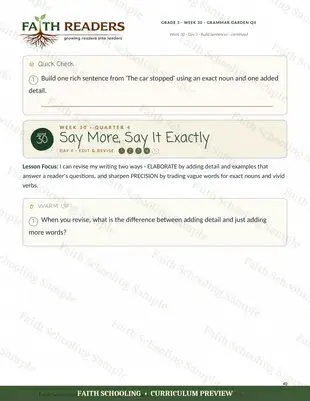 Say more, say it exactly: revision (Week 30)