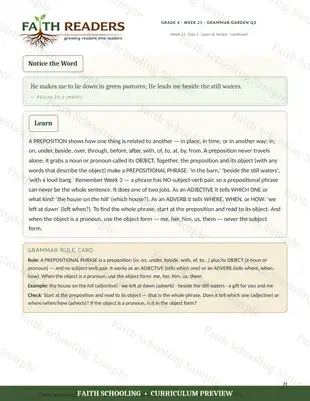 Prepositions, with Psalm 23 (Week 21)