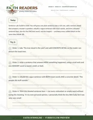 Sentence lab: build to order (Week 30)