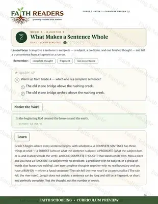 Complete thought, fragment, or run-on (Week 2)