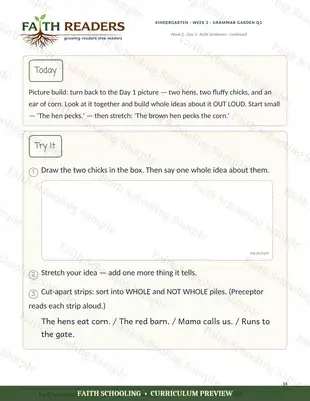 Build whole ideas from the picture (Week 2)