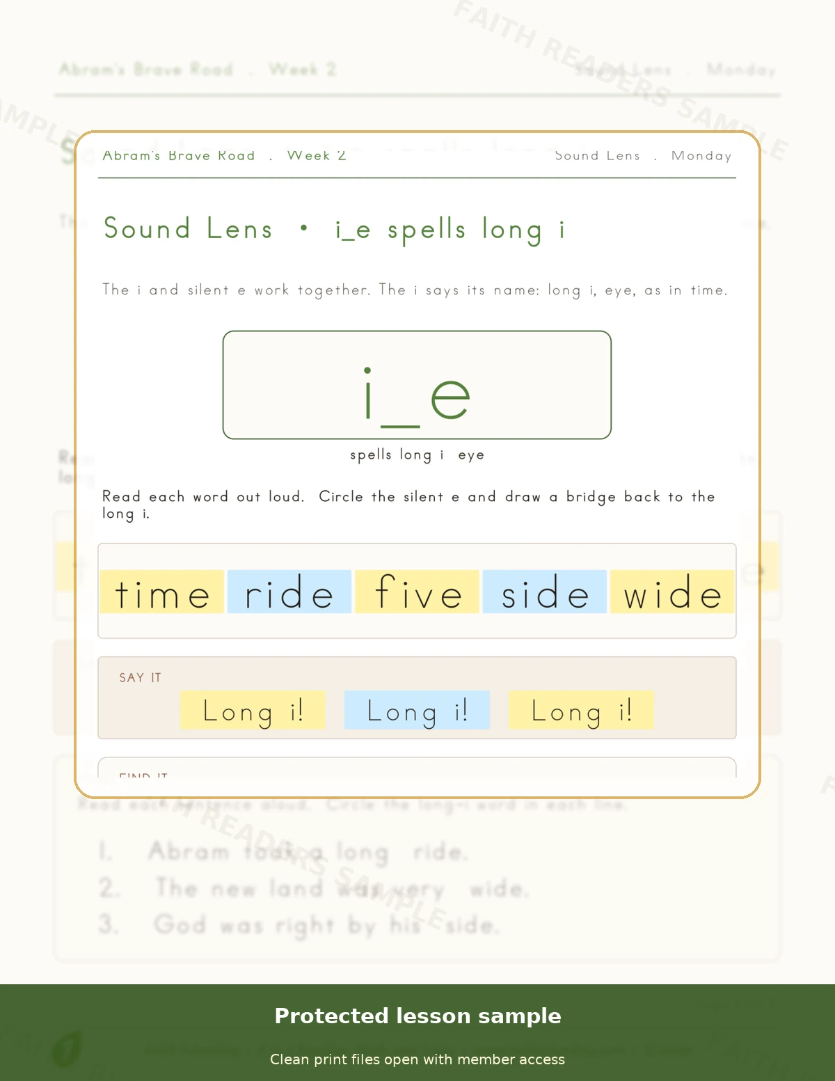 Grade 1 · Week 1 main lesson preview