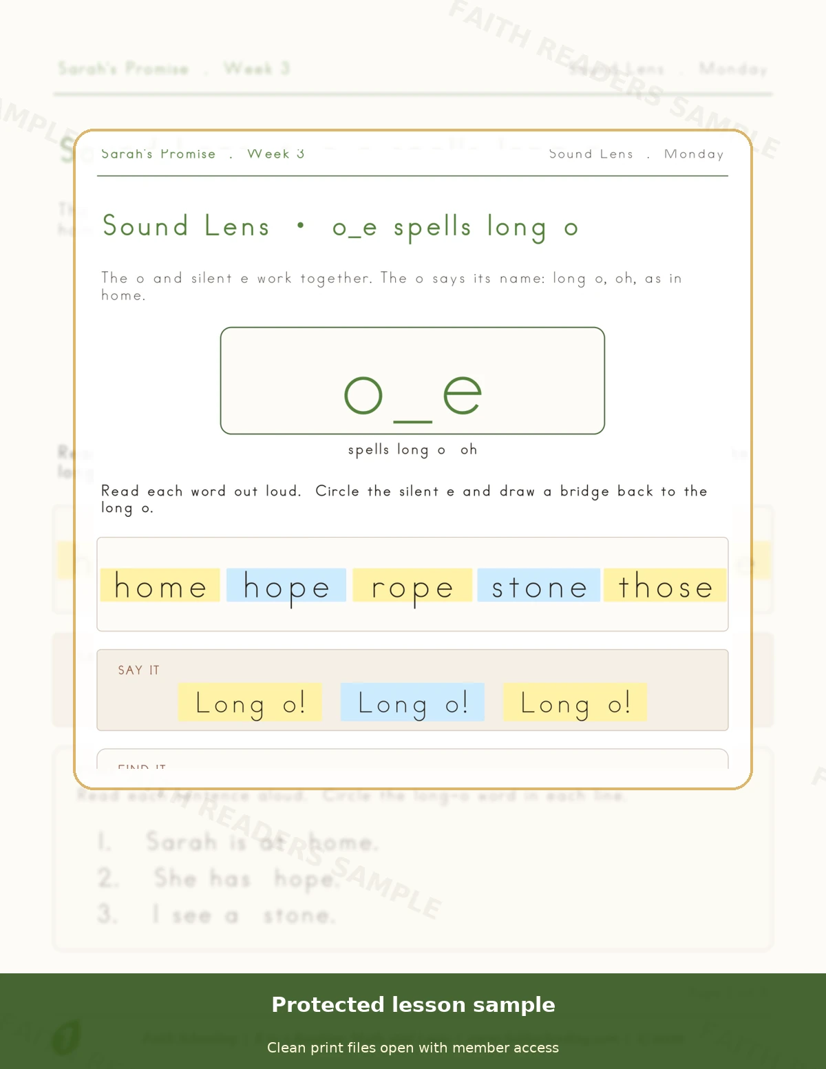 Grade 1 · Week 2 main lesson preview