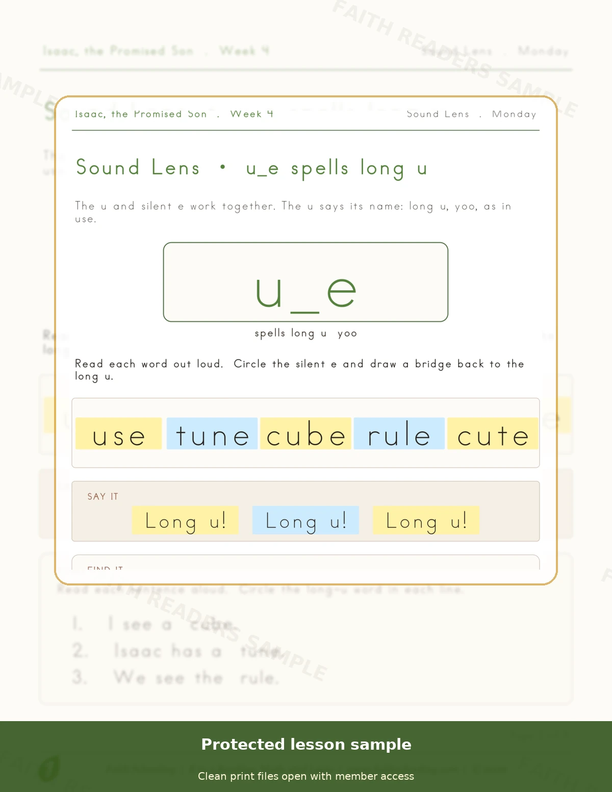 Grade 1 · Week 3 main lesson preview
