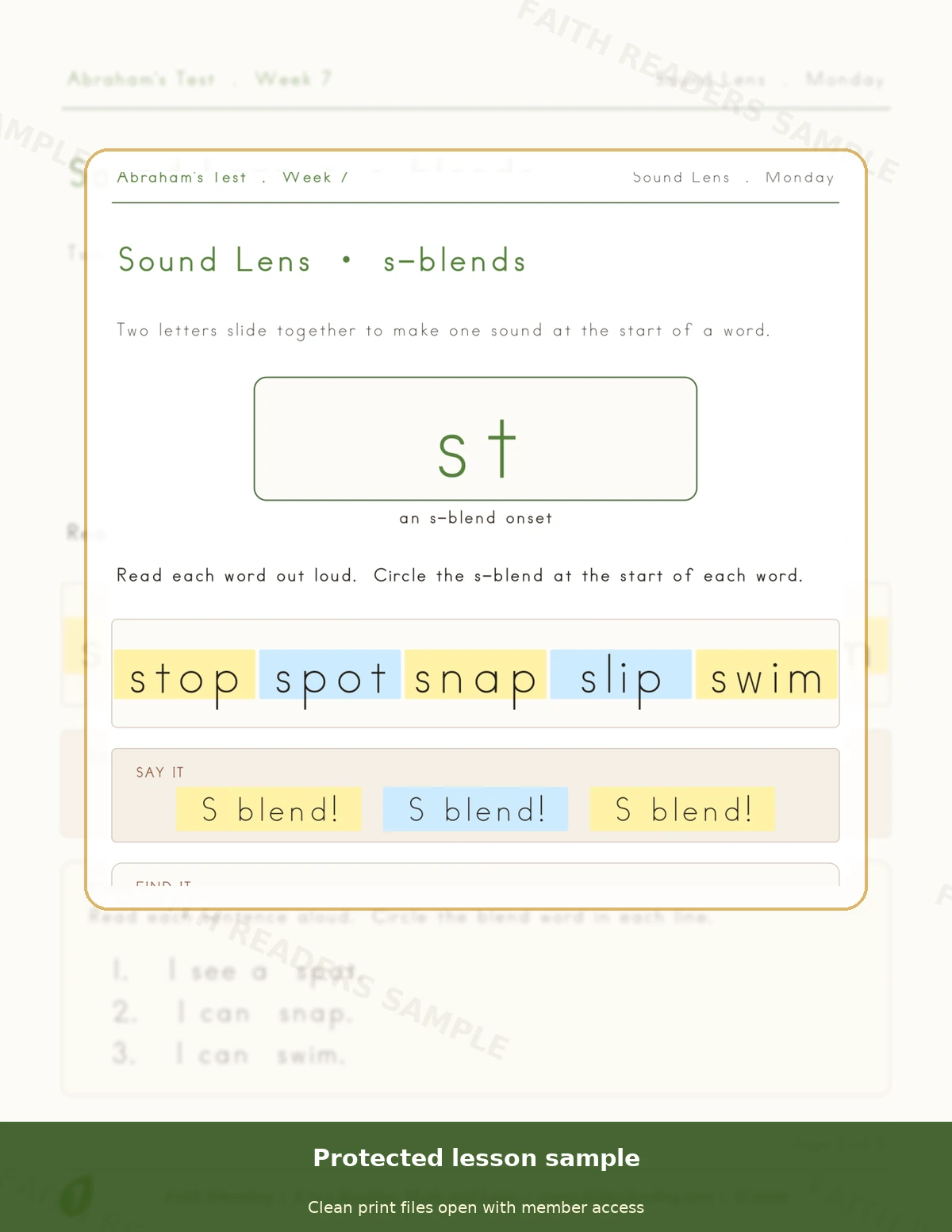 Grade 1 · Week 6 main lesson preview
