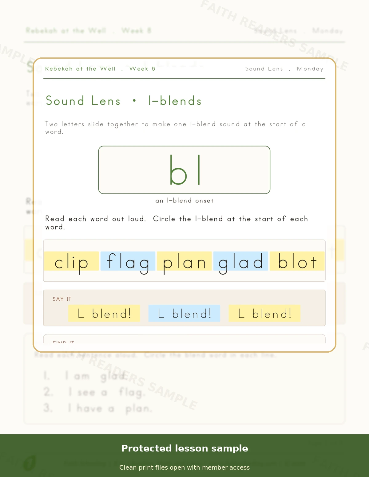 Grade 1 · Week 7 main lesson preview