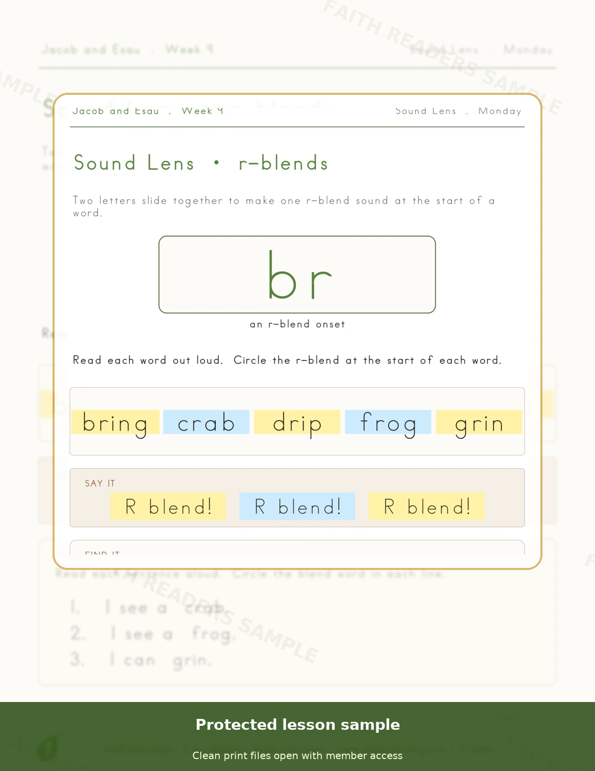 Grade 1 · Week 8 main lesson preview