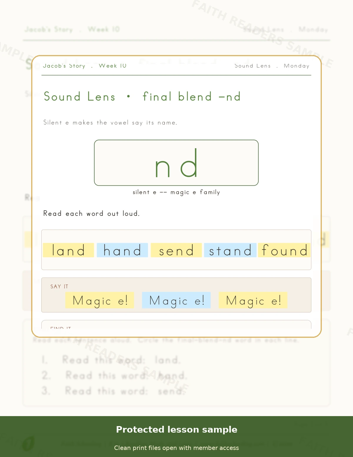 Grade 1 · Week 9 main lesson preview