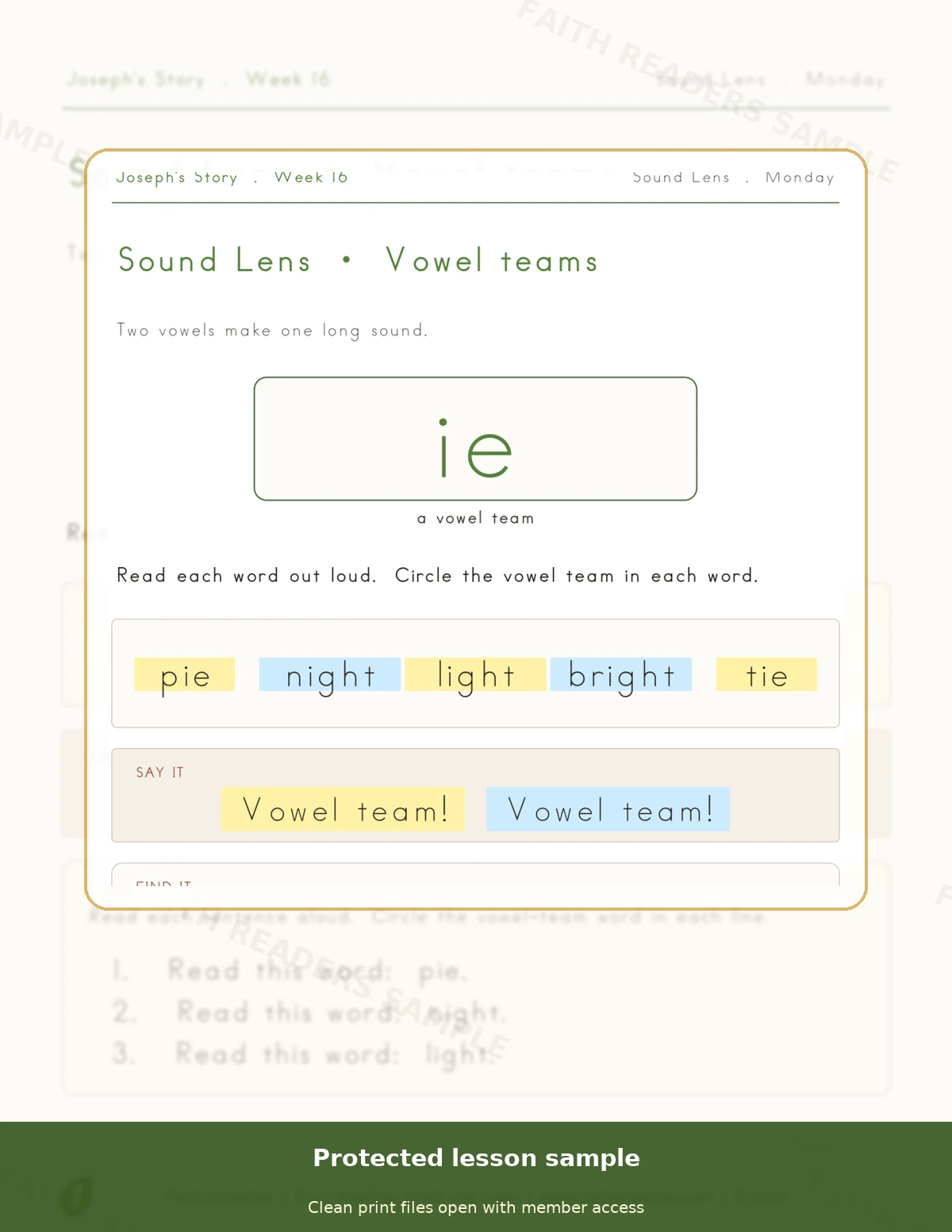 Grade 1 · Week 15 main lesson preview