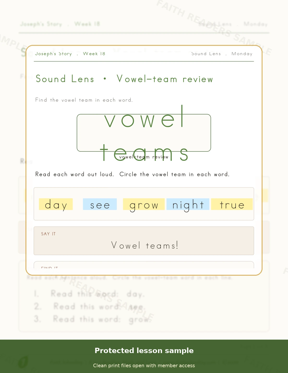 Grade 1 · Week 17 main lesson preview