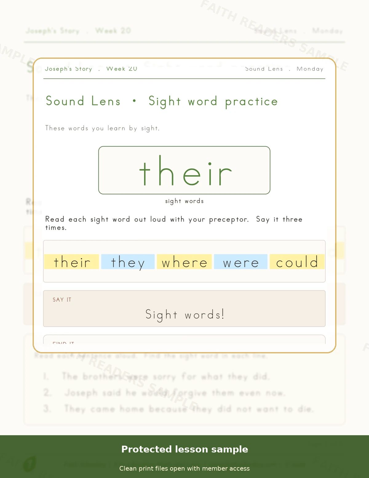 Grade 1 · Week 19 main lesson preview