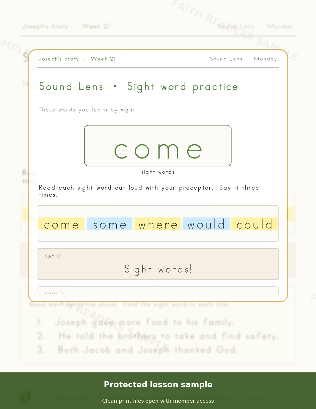 Grade 1 · Week 20 main lesson preview
