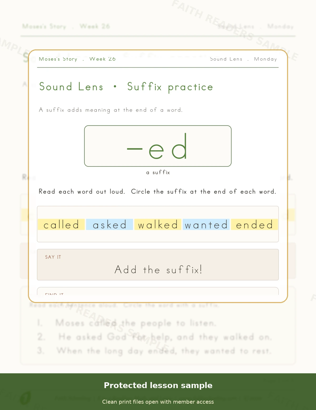 Grade 1 · Week 25 main lesson preview