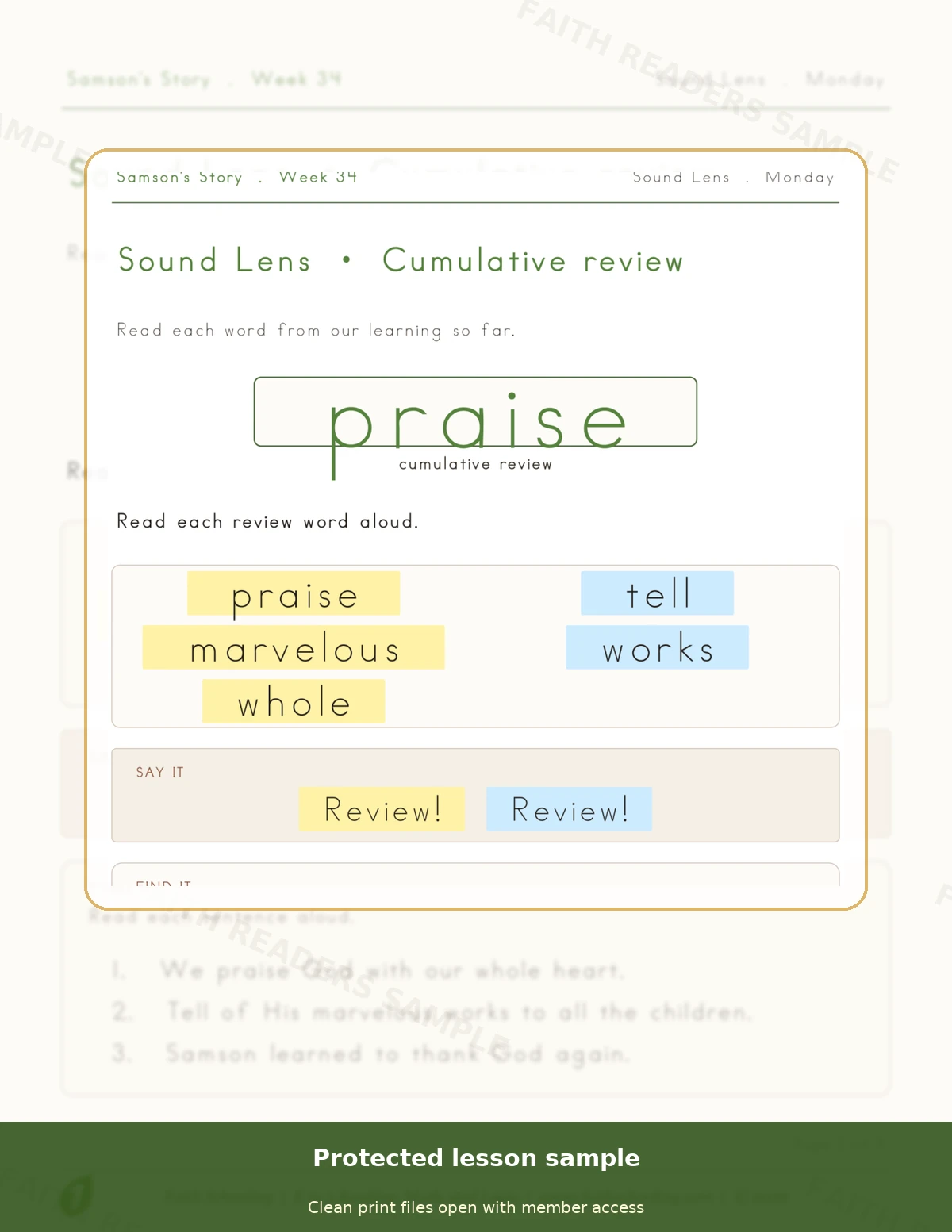 Grade 1 · Week 33 main lesson preview