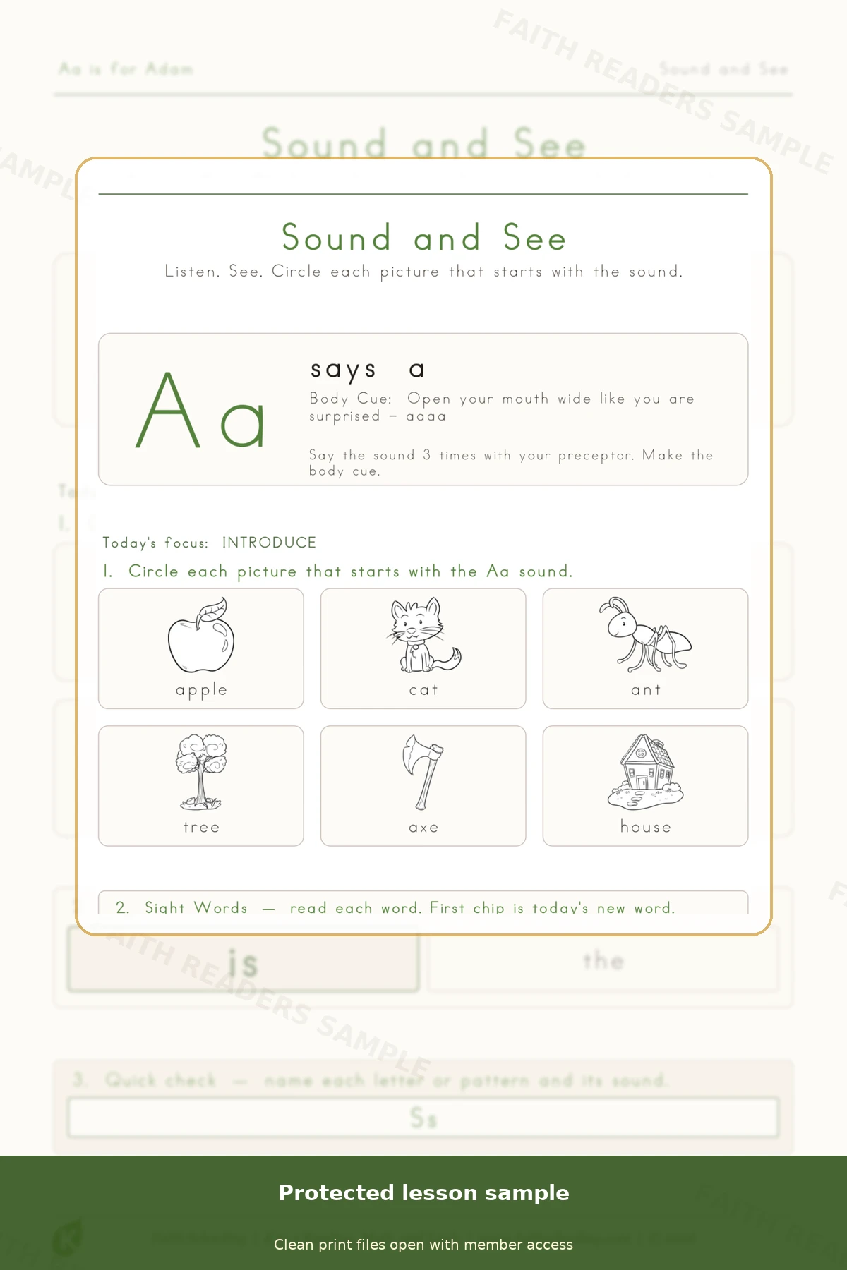 Kindergarten · Week 2 main lesson preview