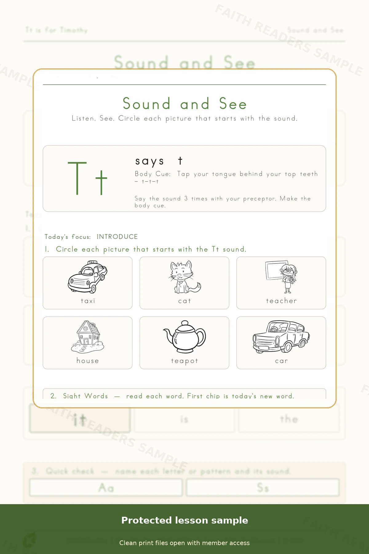 Kindergarten · Week 3 main lesson preview