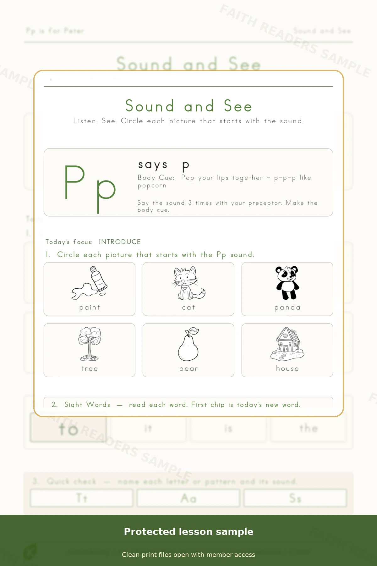 Kindergarten · Week 4 main lesson preview