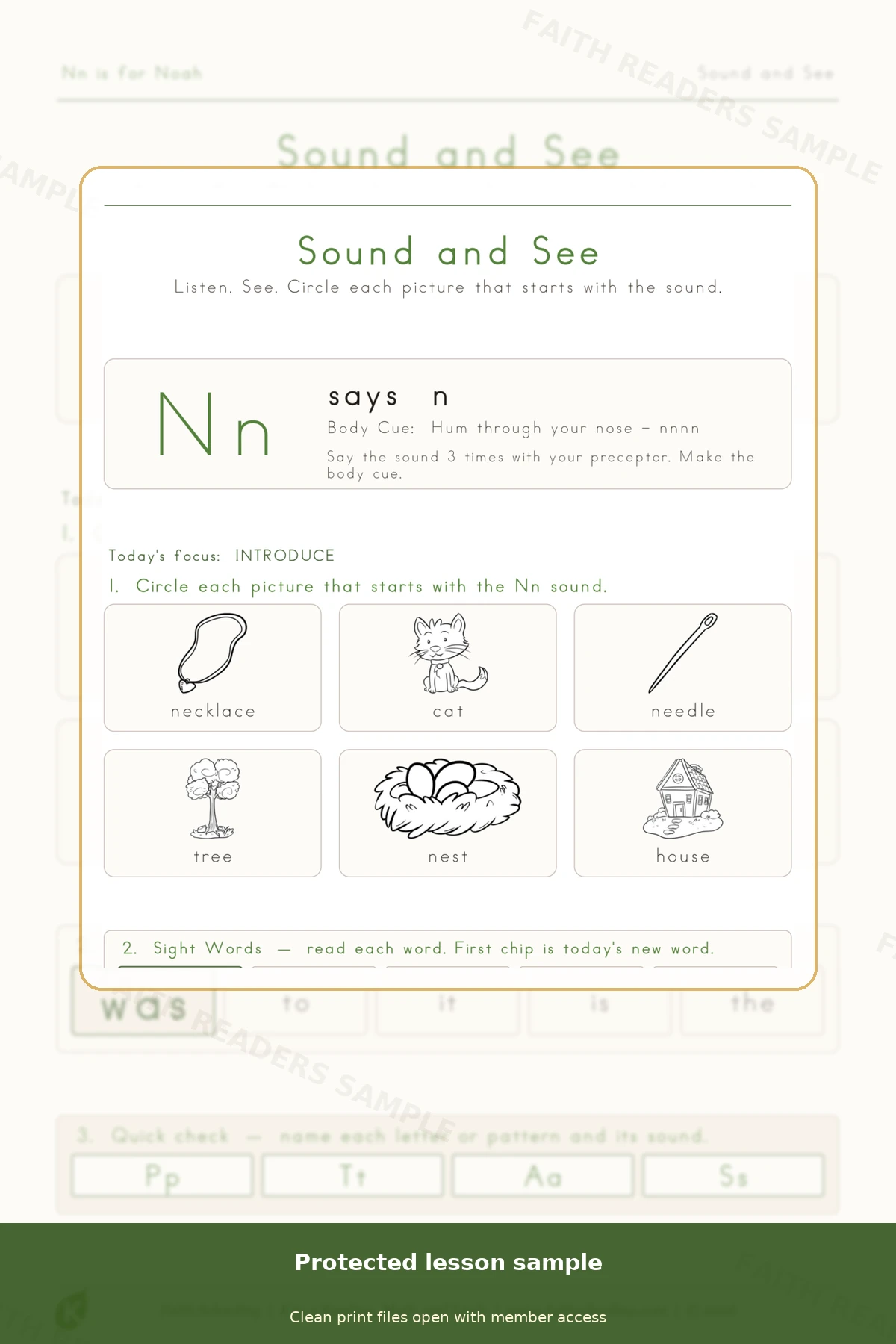 Kindergarten · Week 5 main lesson preview