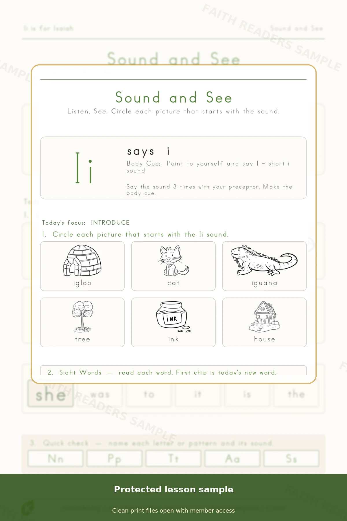 Kindergarten · Week 6 main lesson preview